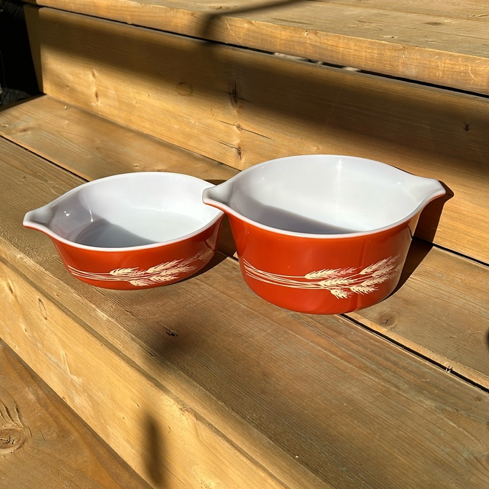 1L & 500ml Vintage Autumn Harvest Wheat Pyrex